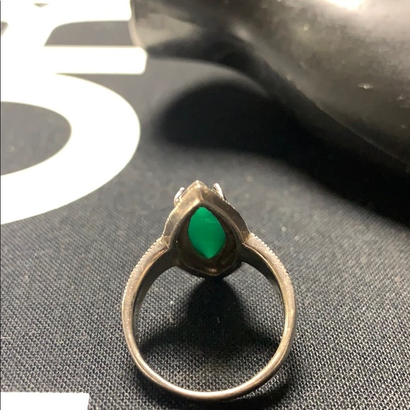 Malachite gemstone silver ring - Picture 6 of 8